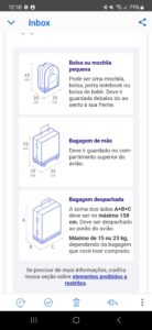 print com as dimensões aprovadas pela latam